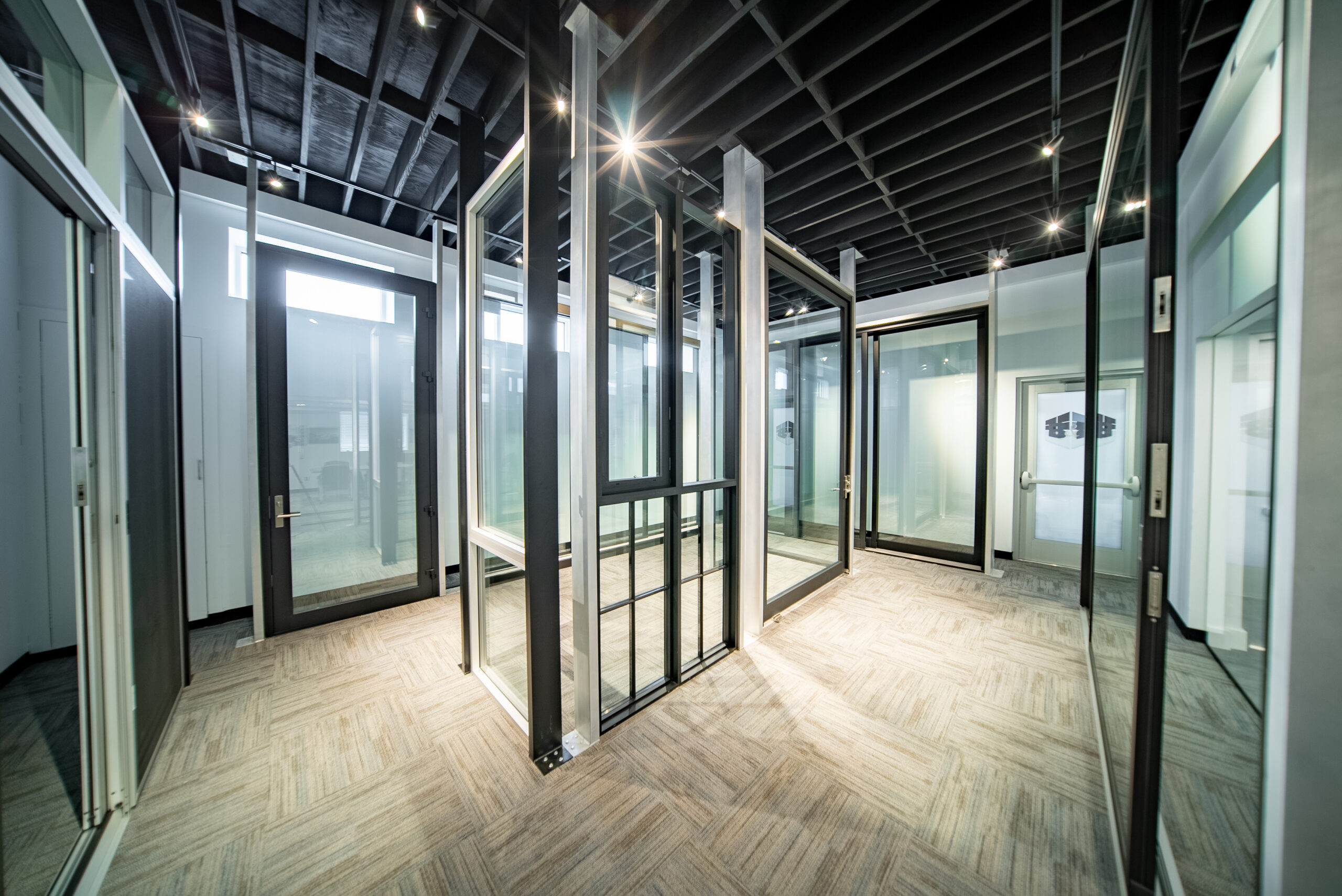 glass frame doors and division