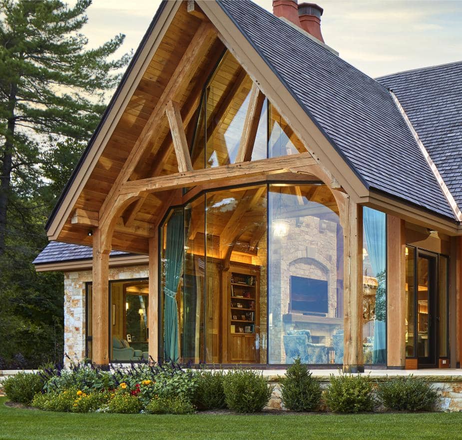 wood and glass house