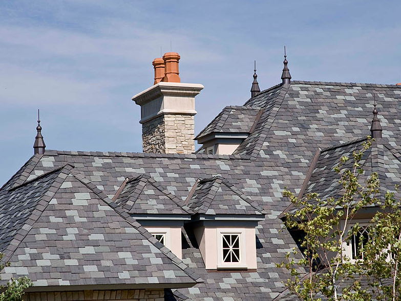 shingles roof of a mansion