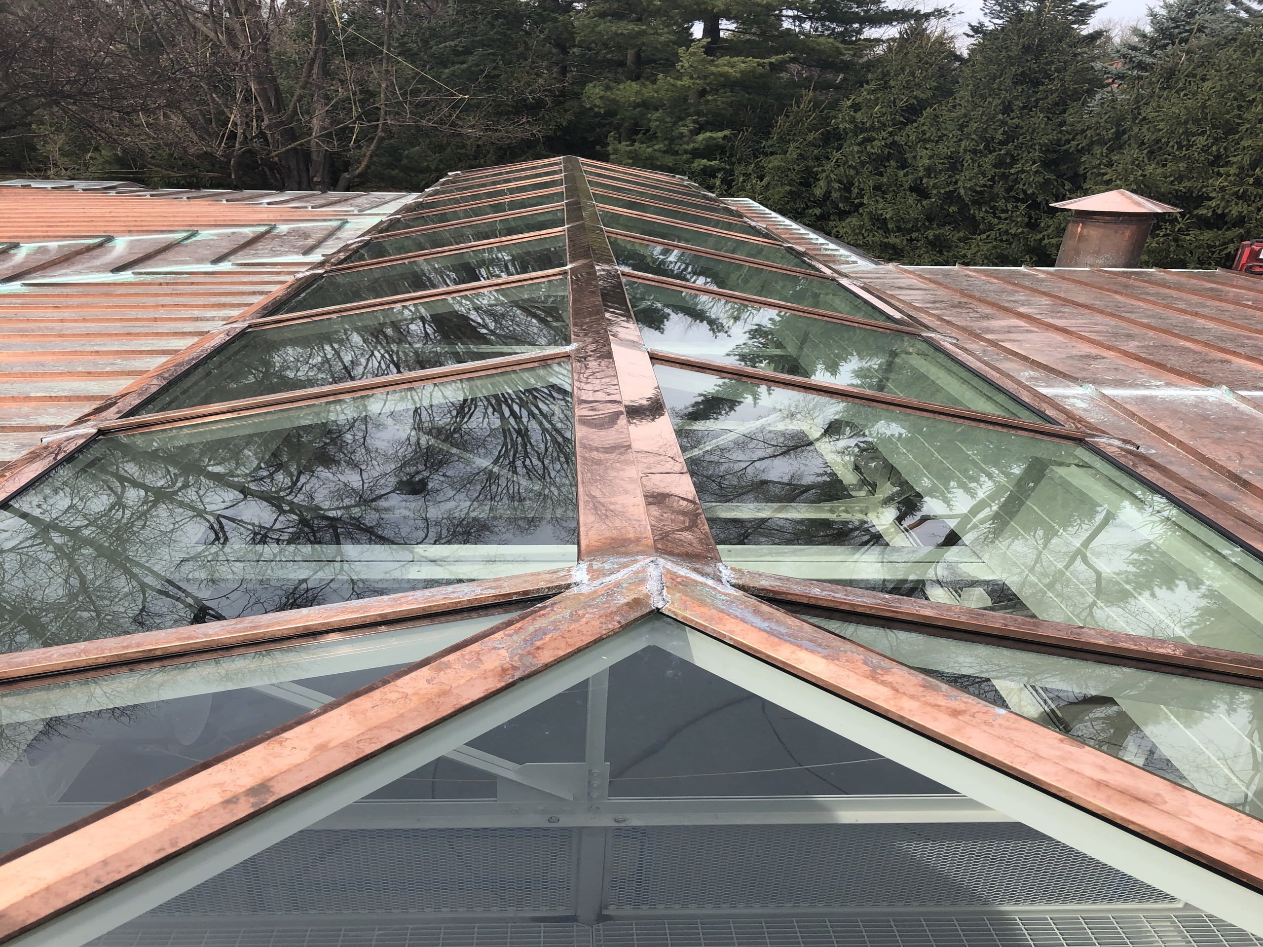 glass and steel roof