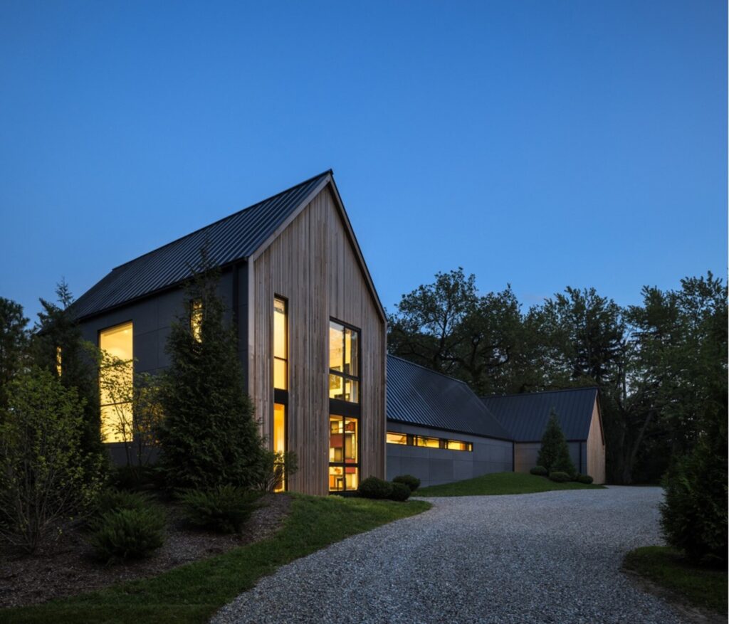 wooden house with the blue sky