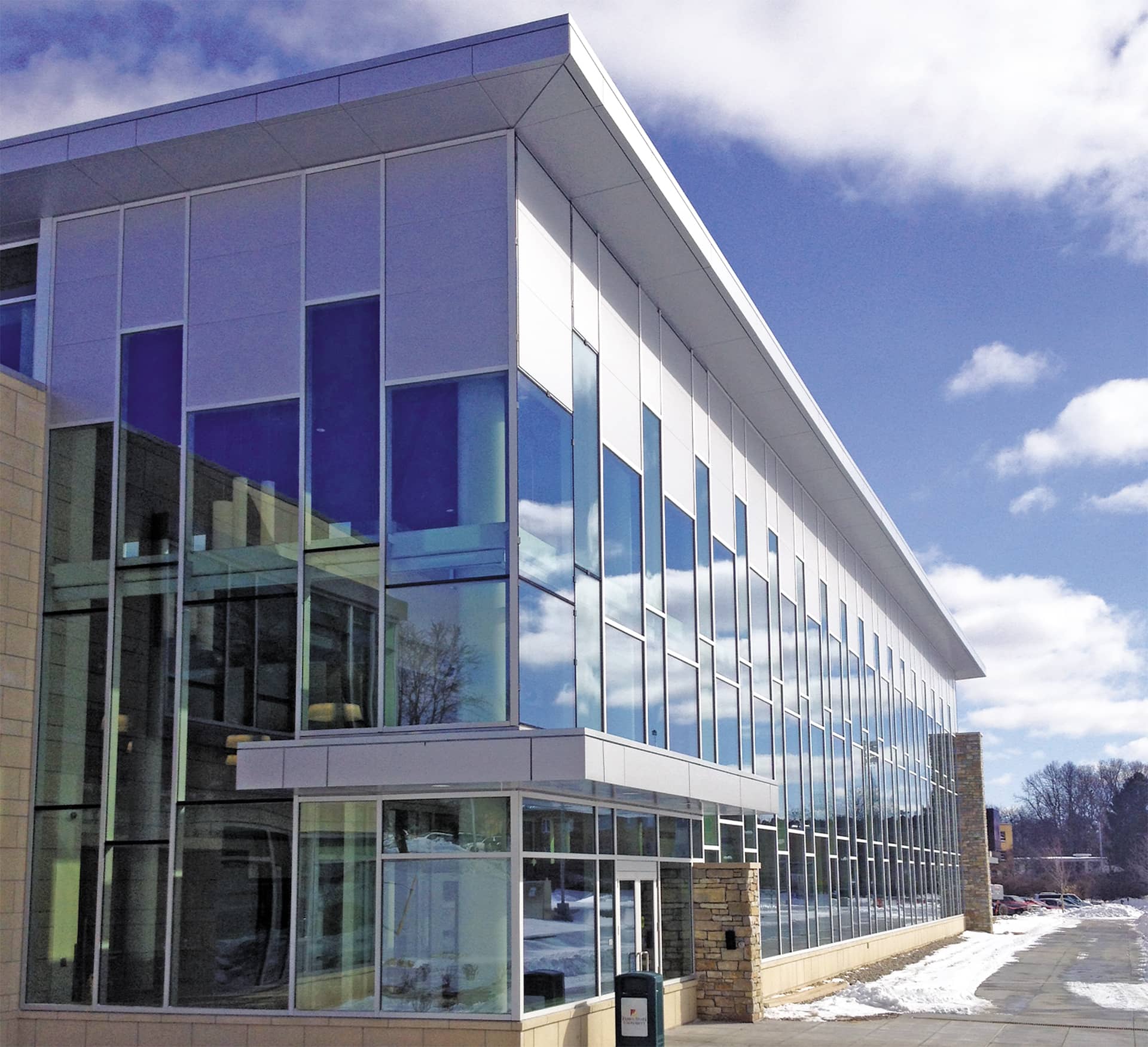 glass-wrapped building