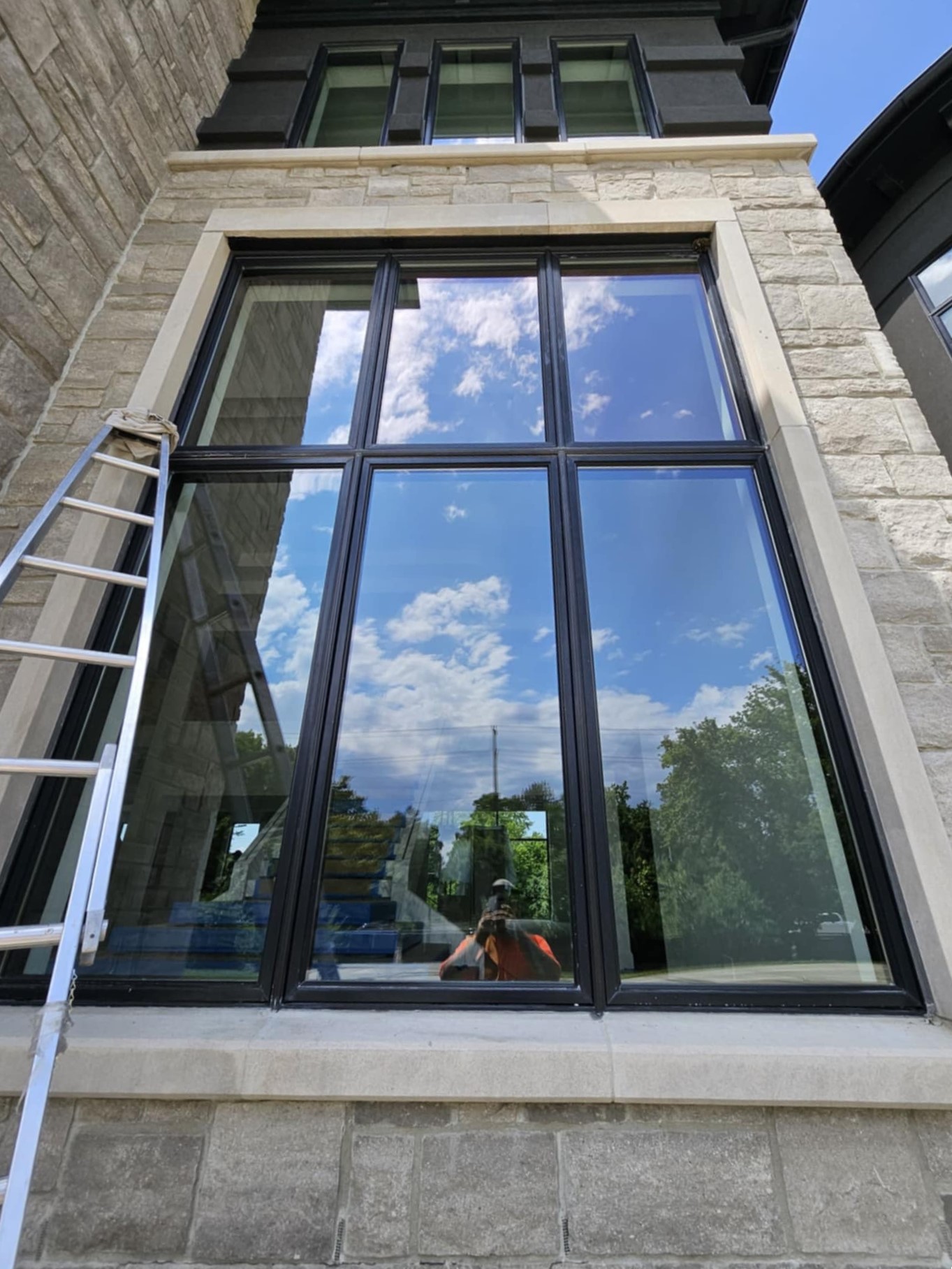 Clean window outside